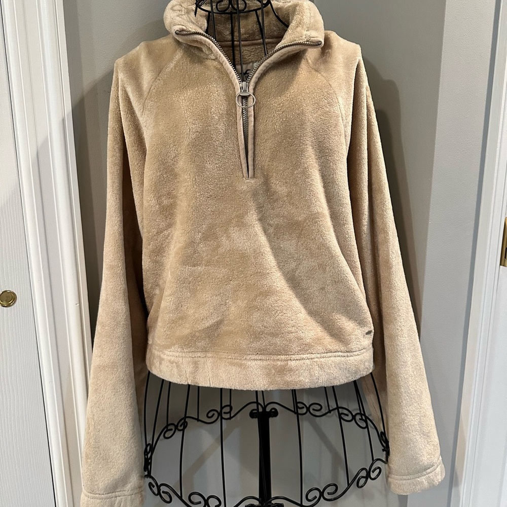 Hollister Beige Fleece Sweater
